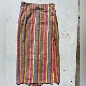 Women's Streetwear Skirt Vintage Multicolor 9 Made USA BOHO Hippie Lagenlook